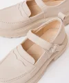 745-771 Bej Kadın Günlük Yüksek Tabanlı Loafer Ayakkabı