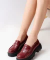 746-759 Bordo Rugan Günlük Yüksek Tabanlı Loafer Ayakkabı