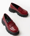 746-759 Bordo Rugan Günlük Yüksek Tabanlı Loafer Ayakkabı