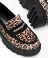 746-759 Leopar Günlük Yüksek Tabanlı Loafer Ayakkabı