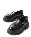 746-759 Siyah Rugan Günlük Yüksek Tabanlı Loafer Ayakkabı