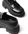 746-759 Siyah Rugan Günlük Yüksek Tabanlı Loafer Ayakkabı