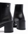 767-3020 Siyah Fermuarlı Kalın Topuklu Günlük Kadın Bot