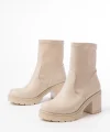 767-3040 Bej Günlük Kalın Topuklu Kadın Bot