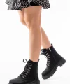 812-2121 Siyah Zümrüt Bağcıklı Fermuarlı Günlük Kadın Bot
