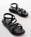 841-841 Siyah Lastikli Günlük Kadın Sandalet