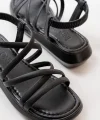 841-841 Siyah Lastikli Günlük Kadın Sandalet