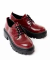 868-754 Bordo Rugan Bağcıklı Günlük Yüksek Tabanlı Loafer Ayakkabı