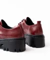 868-754 Bordo Rugan Bağcıklı Günlük Yüksek Tabanlı Loafer Ayakkabı