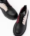 868-754 Siyah Garni Bağcıklı Günlük Yüksek Tabanlı Loafer Ayakkabı