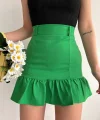Altı fırfırlı etek yeşil s24817