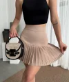Altı pliseli mini etek