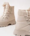 ASM-083 Bej Bağcıklı Su Geçirmez Kadın Kar Botu