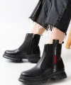 ASM-086 Siyah Fashion Aksesuarlı Fermuarlı Günlük Kadın Bot