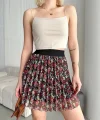 Baskılı astarlı mini etek