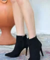 Blan Siyah Süet Topuklu Bot