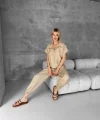 Bluz şalvar takım bej s255841
