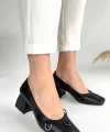 Cande Siyah Cilt Topuklu Ayakkabı