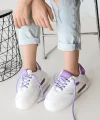 Chris Beyaz Cilt Lila Detaylı Bağcıklı Spor Ayakkabı