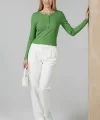 Çıtçıt Detaylı Bluz Yeşil T4343