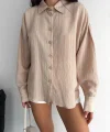 Çizgili oversize gömlek