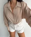 Çizgili oversize gömlek