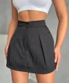 Çizgili şort etek