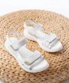 DM-363  Beyaz Baret Cırtlı Dikişli Günlük Kadın Sandalet