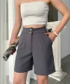 Double çift düğmeli şort
