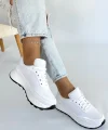 Edva Beyaz Cilt Bağcıklı Spor Ayakkabı