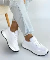Edva Beyaz Cilt Bağcıklı Spor Ayakkabı