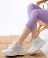 F-185 Beyaz Günlük Bağcıklı Taş Aksesuarlı Yazlık Spor Ayakkabı