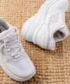 F-185 Beyaz Günlük Bağcıklı Taş Aksesuarlı Yazlık Spor Ayakkabı