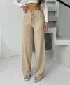 Fitilli şardonlu pantolon bej a4058