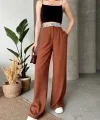 Flamlı kahve pantolon