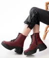 FZ-2550 Bordo Yüksek Tabanlı Bağcıklı Fermuarlı Günlük Kadın Bot