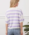 Gömlek yaka çizgili triko tişört