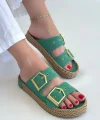 İces Yeşil Nubuk Terlik