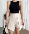 İki düğmeli şort etek S24046