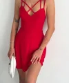 İnce çift askılı mini elbise