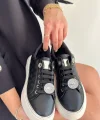 Jlar Siyah Cilt Bağcıklı Spor Ayakkabı