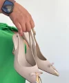 Joye Bej Cilt Topuklu Ayakkabı