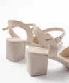 K-13 Bej Günlük  Topuklu Kadın Sandalet