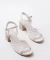 K-13 Beyaz Günlük  Topuklu Kadın Sandalet