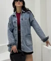 Kadın kot ceket mavi