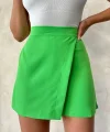 Kapaklı şort etek yeşil s24901