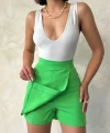 Kapaklı şort etek yeşil s24901
