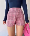 Kapaklı tüvit şort etek kırmızı
