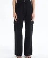Kargo cep jeans pantolon siyah