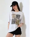 Karma desenli oversize tişört